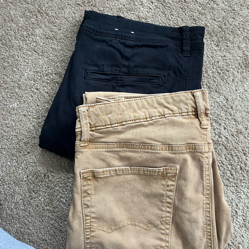 Bundle (2) Black and Tan American Eagle Pants